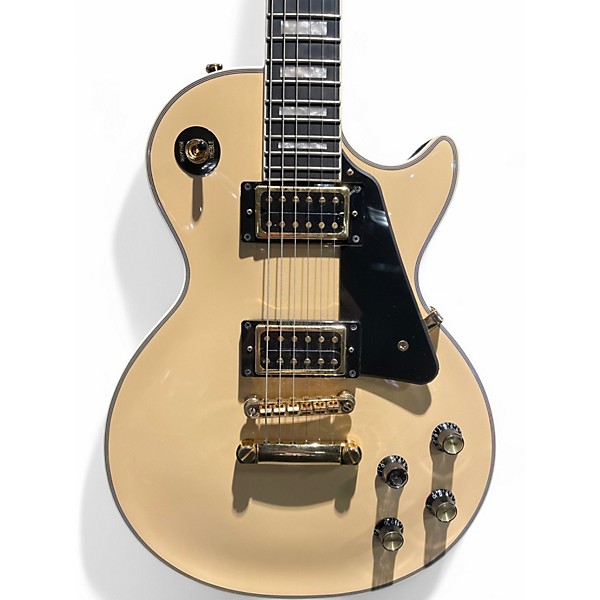 Used 2020s Epiphone Les Paul Custom Antique Ivory Solid Body Electric Guitar