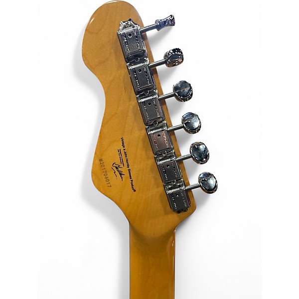 Used 2017 Vintage V6 Reissued Strat Black Solid Body Electric Guitar