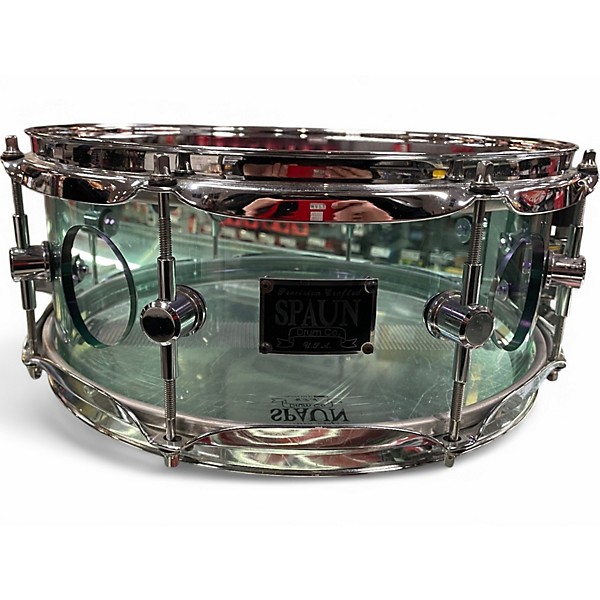 Used Spaun 13X5.5 ACRYLIC SNARE COKE BOTTLE CLEAR Drum