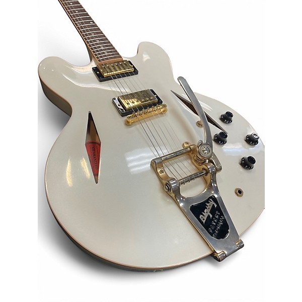 Used Gibson Custom Shop ES335 Diamond Bigsby White Hollow Body Electric Guitar