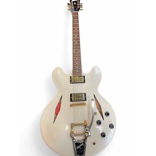 Used Gibson Custom Shop ES335 Diamond Bigsby White Hollow Body Electric Guitar
