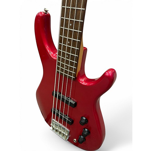Used Fender SQ MB-5 Candy Apple Red Electric Bass Guitar