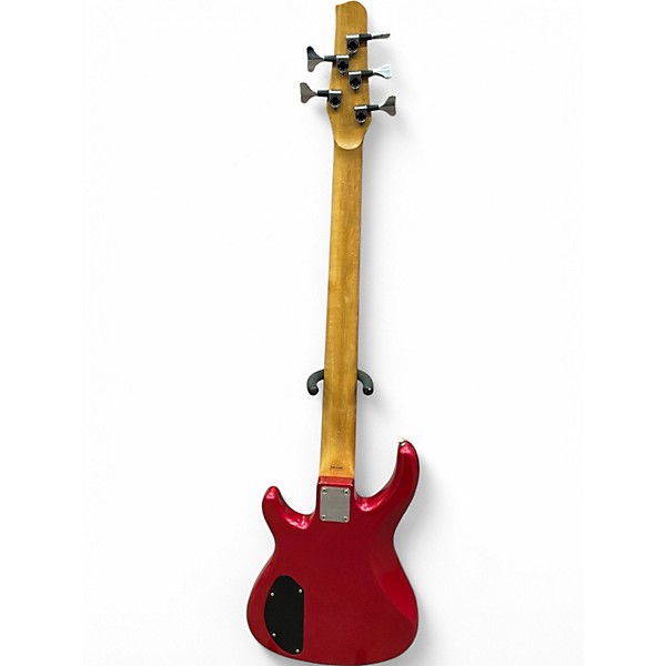 Used Fender SQ MB-5 Candy Apple Red Electric Bass Guitar