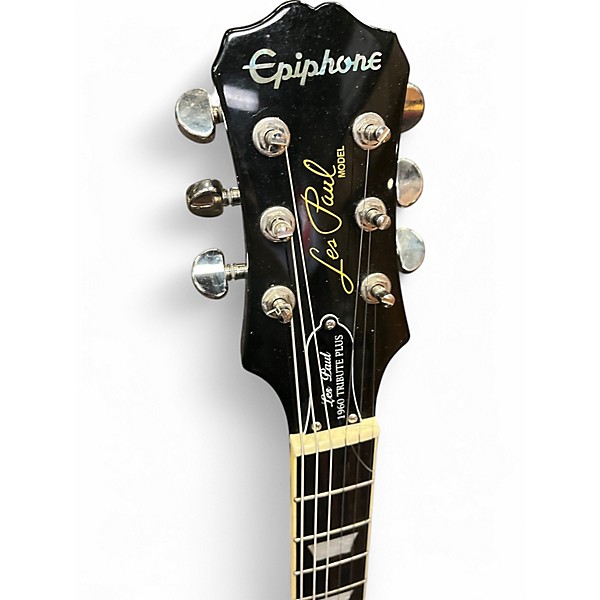 Used Epiphone Les Paul 1960 Tribute Plus Ebony Solid Body Electric Guitar