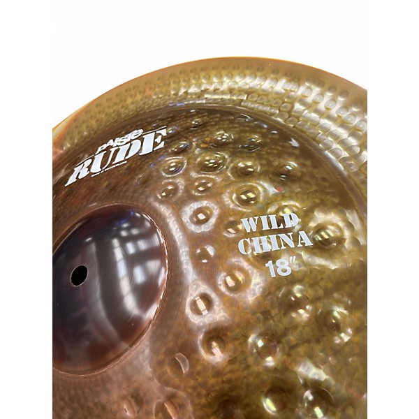 Used Paiste 18in rude wild china 18" Cymbal