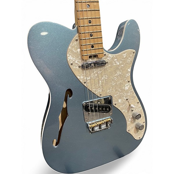 Used Fender American Elite Thinline Telecaster Mystic Blue Hollow Body Electric Guitar