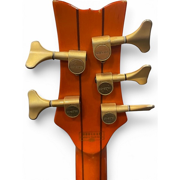 Used Schecter Guitar Research Stiletto Studio 5 String Honey Satin Electric Bass Guitar