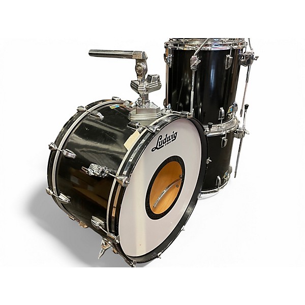 Used Ludwig 4 Piece Duo-Modular Maple Black Drum Kit
