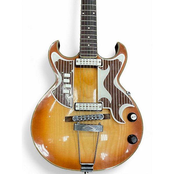 Vintage 1966 EKO Florentine Sunburst Solid Body Electric Guitar