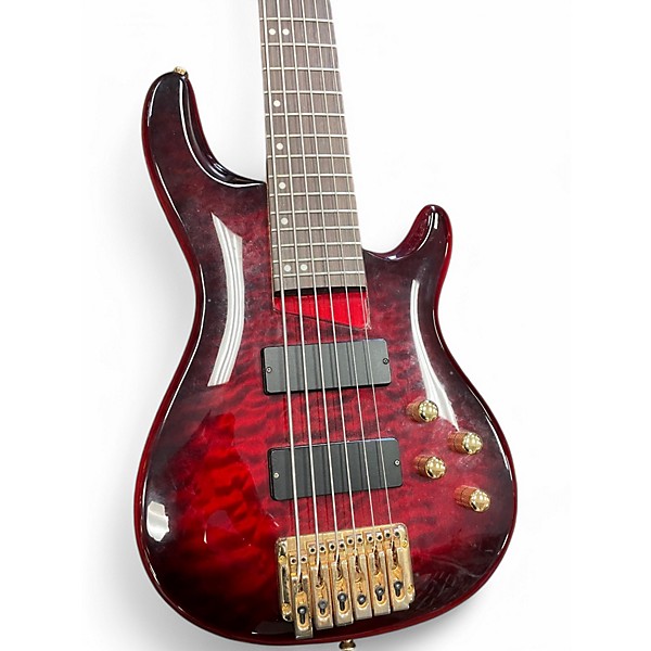 Used Aio WOLF KTB-6 Red Electric Bass Guitar