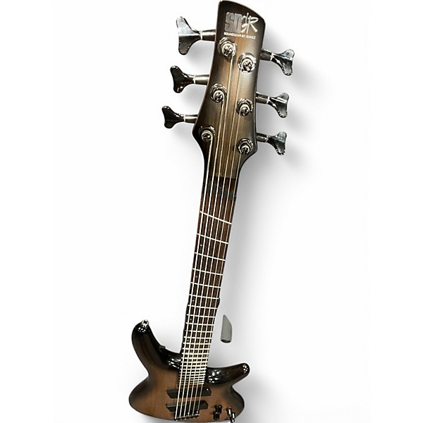 Used Ibanez SRC6MS Black Stained Burst Electric Bass Guitar