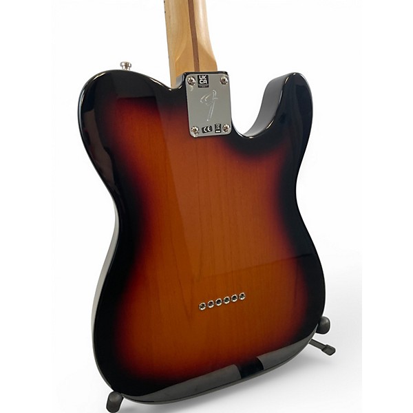 Used Fender Player Telecaster Left Handed 3 Tone Sunburst Solid Body Electric Guitar