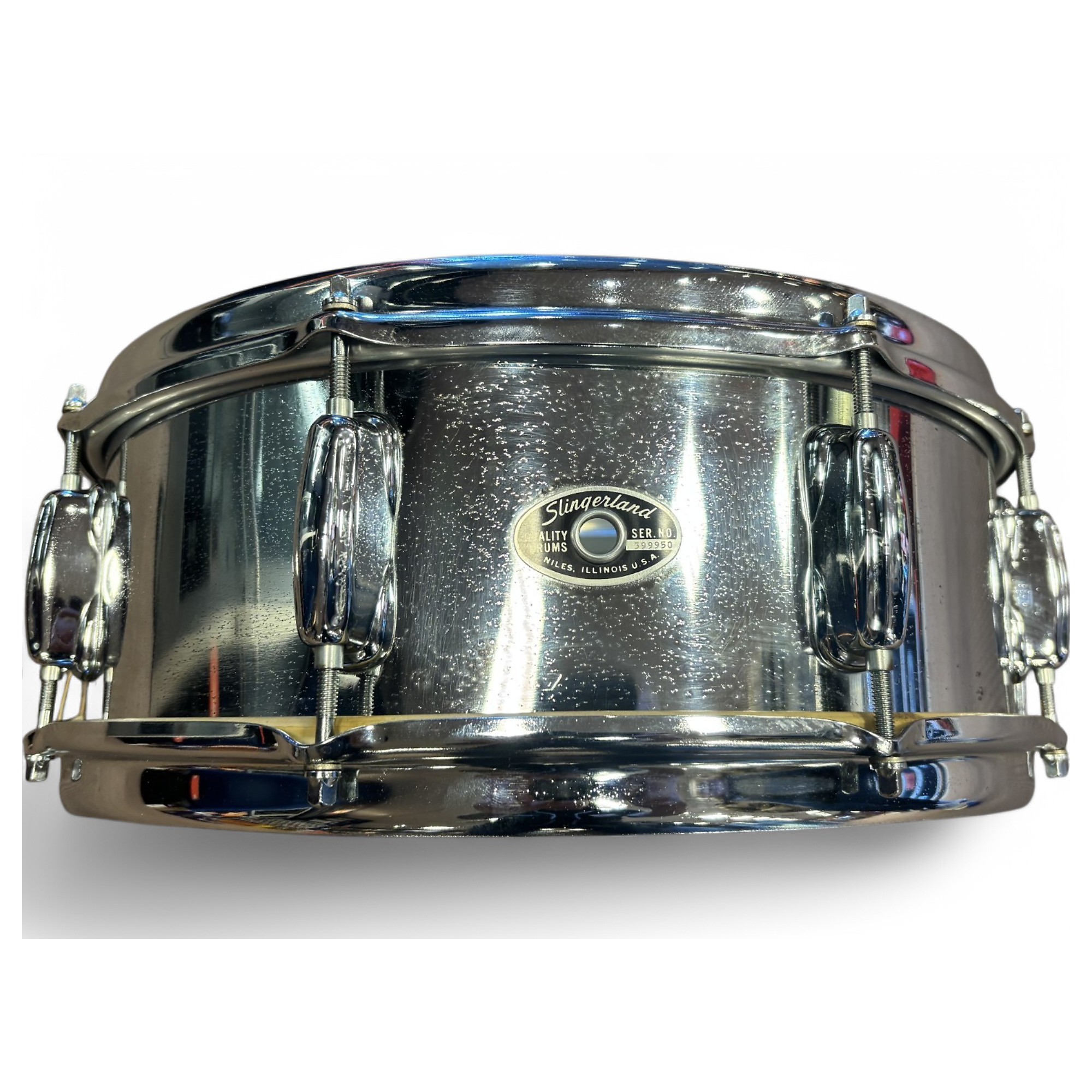 Vintage 1960s Slingerland 5X14 Festival Snare Chrome Drum Chrome 8