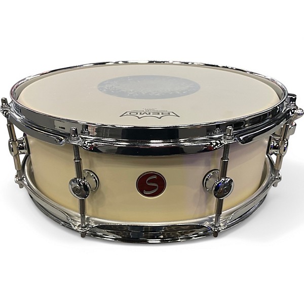 Used Sugar Percussion 14in Painted Poplar White white Drum