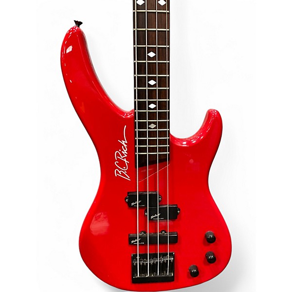 Used B.C. Rich nj series innovator bass Red Electric Bass Guitar
