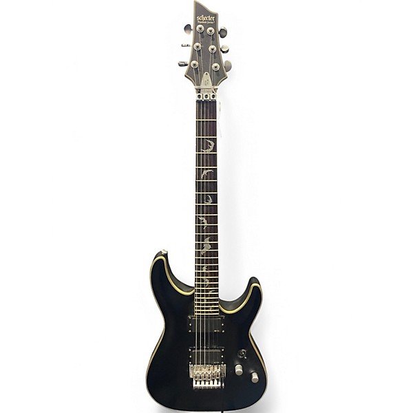 Used Schecter Guitar Research Damien Platinum Trans Black Solid Body Electric Guitar