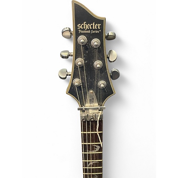 Used Schecter Guitar Research Damien Platinum Trans Black Solid Body Electric Guitar