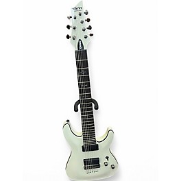 Used Schecter Guitar Research Diamond Series Demon 7 White Solid Body Electric Guitar