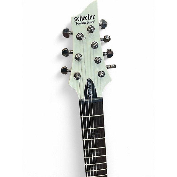 Used Schecter Guitar Research Diamond Series Demon 7 White Solid Body Electric Guitar