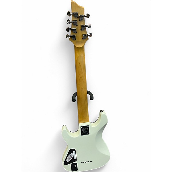 Used Schecter Guitar Research Diamond Series Demon 7 White Solid Body Electric Guitar
