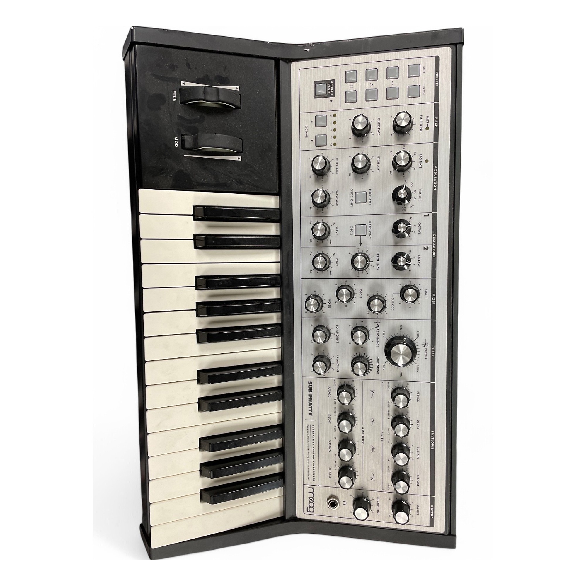 【バッツ】Moog Sub Phatty アナログシンセサイザー 25鍵 Used Moog Sub Phatty 25 Key Synthesizer | Guitar Center