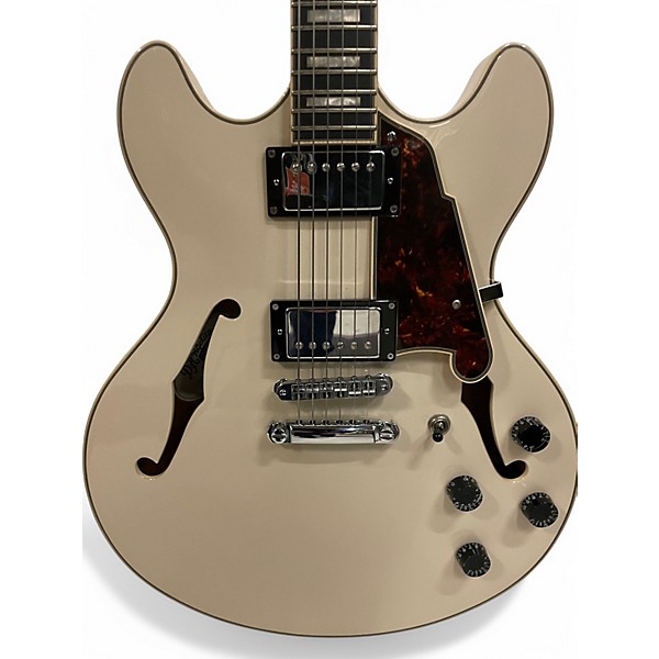 Used D'Angelico Premier Series DC Alpine White Hollow Body Electric Guitar