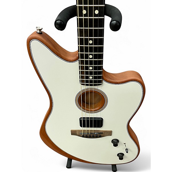Used Fender American Acoustasonic Jazzmaster White  Acoustic Electric Guitar