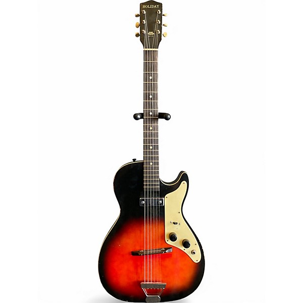 Vintage 1950s Holiday STRATATONE ORANGE BURST Solid Body Electric Guitar