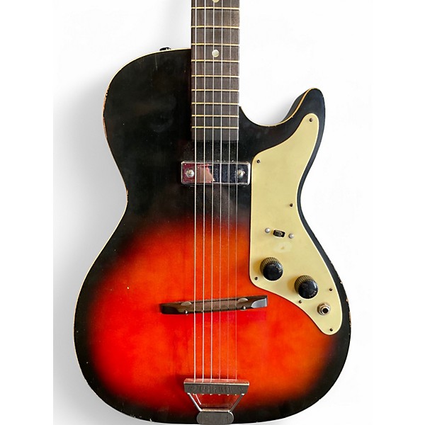 Vintage 1950s Holiday STRATATONE ORANGE BURST Solid Body Electric Guitar