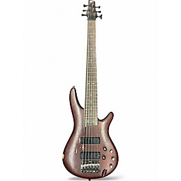 Used Ibanez SR506 6 String brown mahogany Electric Bass Guitar