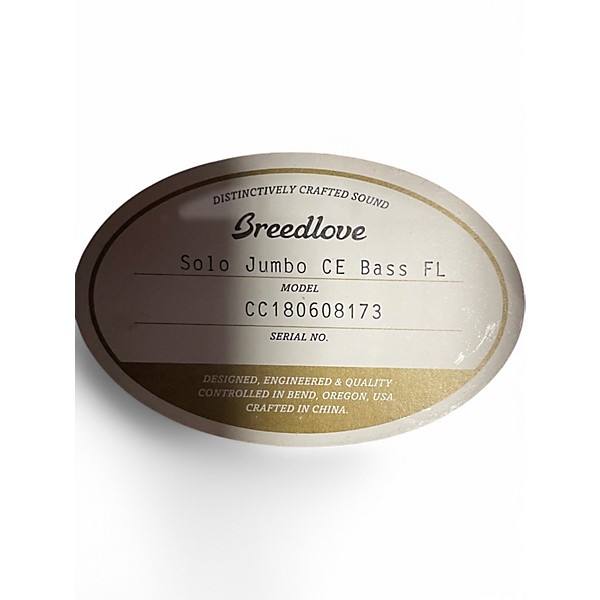 Used Breedlove Solo Jumbo Bass CE Natural Acoustic Bass Guitar