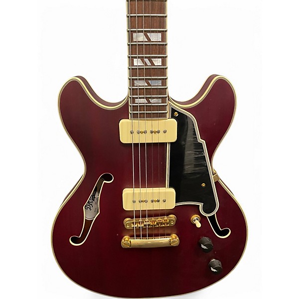 Used D'Angelico DELUXE MINI DC Satin Red Hollow Body Electric Guitar