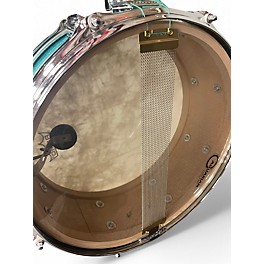 Used Slingerland 14in snare drum 14x5 Metallic Aqua Marine Drum
