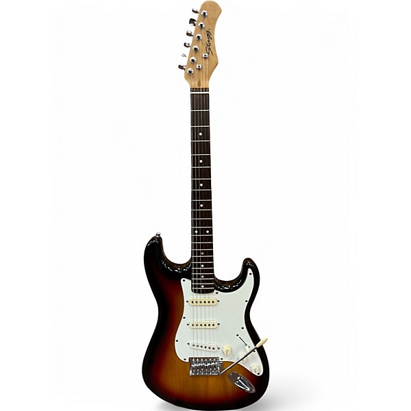 Used Stagg S Style 3 Color Sunburst Solid Body Electric Guitar