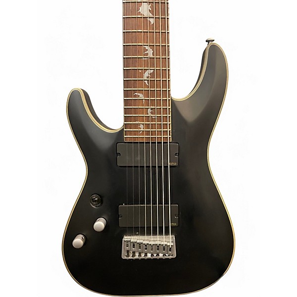 Used Schecter Guitar Research Damien Platinum Left Handed Flat Black Electric Guitar