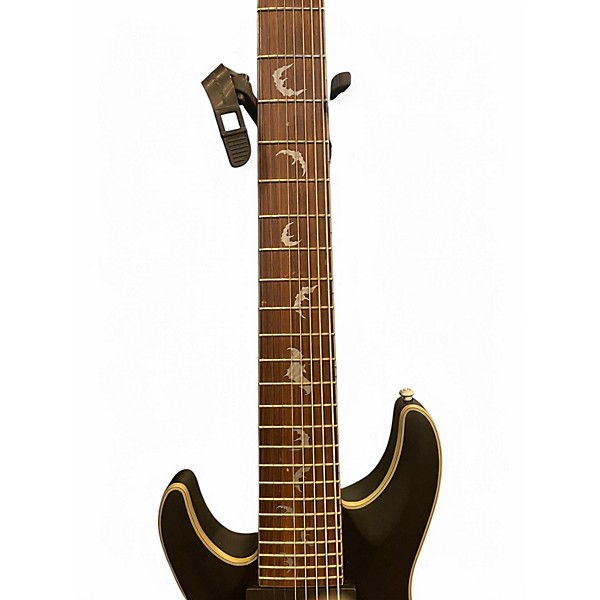 Used Schecter Guitar Research Damien Platinum Left Handed Flat Black Electric Guitar