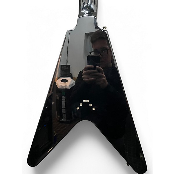Used 2020s Epiphone 1958 Korina Flying V BLACK Solid Body Electric Guitar
