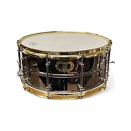 Used Pork Pie 14X6.5 Big Black Brass Black and Gold Drum