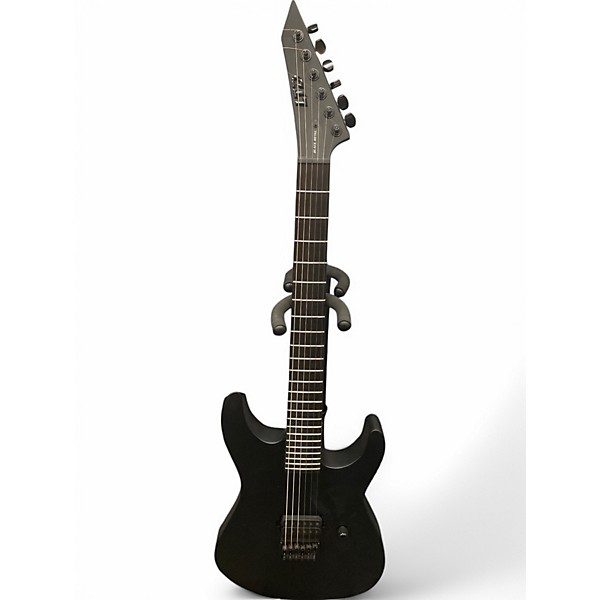 Used ESP black metal 6HT Black Solid Body Electric Guitar