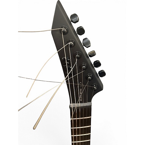 Used ESP black metal 6HT Black Solid Body Electric Guitar