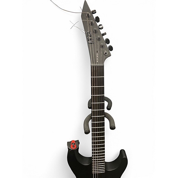 Used ESP black metal 6HT Black Solid Body Electric Guitar