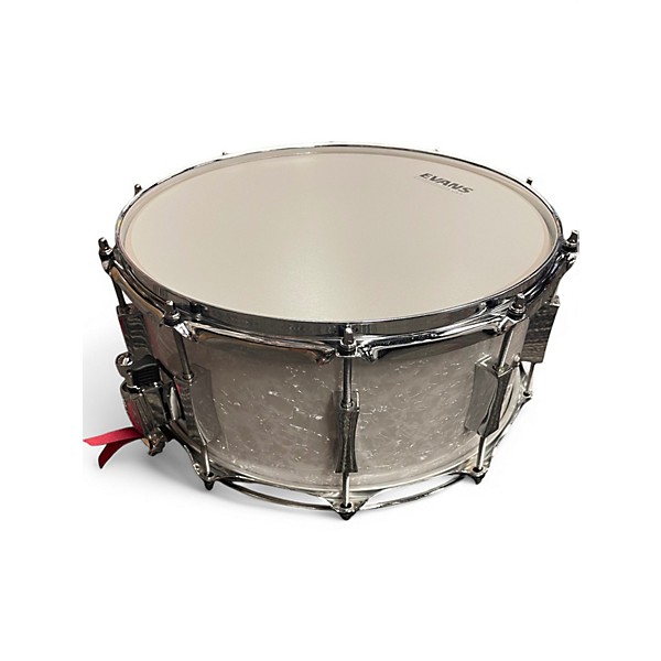 Used Pork Pie USA 6.5X14 10 PLY MAPLE / POPLAR SNARE WHITE MARINE PEARL Drum