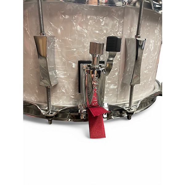 Used Pork Pie USA 6.5X14 10 PLY MAPLE / POPLAR SNARE WHITE MARINE PEARL Drum