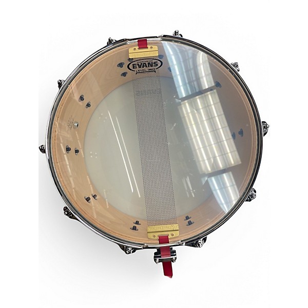 Used Pork Pie USA 6.5X14 10 PLY MAPLE / POPLAR SNARE WHITE MARINE PEARL Drum