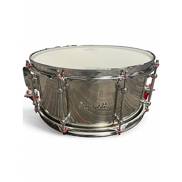 Used Dunnett 6.5X14 Chrome Plated Stainless Steel Snare Stainless Steel Drum