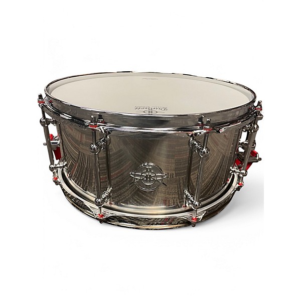 Used Dunnett 6.5X14 Chrome Plated Stainless Steel Snare Stainless Steel Drum