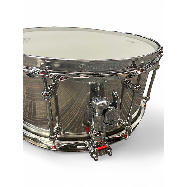 Used Dunnett 6.5X14 Chrome Plated Stainless Steel Snare Stainless Steel Drum