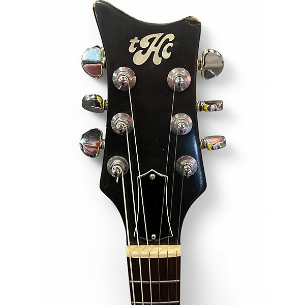 Vintage 1970s Tom Holmes DC Taxi Yellow Solid Body Electric Guitar