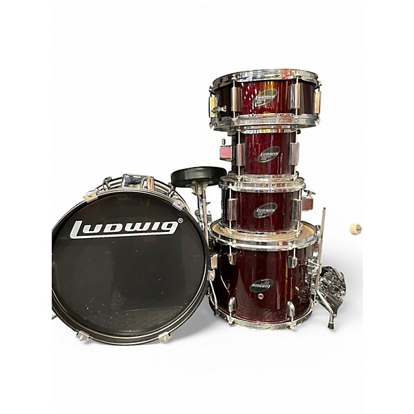 Used Ludwig 5 Piece Accent CS Burgundy Drum Kit,New Products : American Fashion Style Bags On Sale