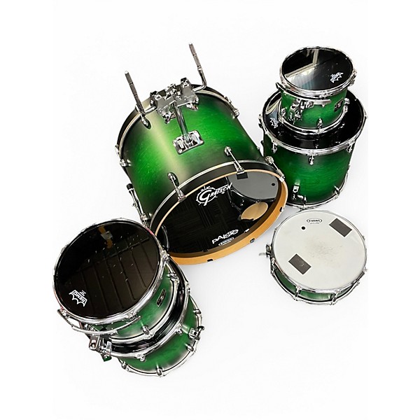 Used Gretsch Drums 6 Piece Catalina Maple Trans Green Drum Kit